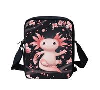 Cherry Blossom Axolotl Messenger Bag for Women Teen Girls Sling Bag Cross Body Bag Shoulder Bag