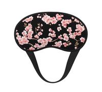 Cherry Blossom Blackout Sleep Mask - Soft Adjustable Eye Mask for Full Light Blocking, Deep Sleep, Travel & Relaxation