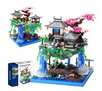 Cherry Blossom Bonsai Tree Architecture Building Block Sets, 2705PCS Chinese Architecture Creative Micro DIY Bricks Model Toy, Sakura Tree House Building, Gift for Kids Adults
