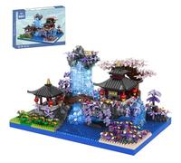 Cherry Blossom Bonsai Tree House Architecture Building Block Sets Japanese Peach Blossom Micro Mini Treehouse Building Model Toy Gift for Kids Adults 2400 pieces