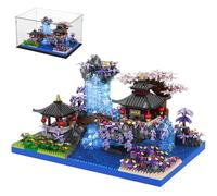 Cherry Blossom Bonsai Tree House Architecture Building Block Sets With Acrylic Display Japanese Peach Blossom Micro Mini Treehouse Building Model Toy Gift for Kids Adults 2400 pieces