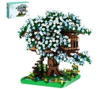 Cherry Blossom Bonsai Tree House Building Blocks Set Plants Green Flowers Treehouse Architecture Micro Mini block Gift For Adults And Children 1500 Pieces