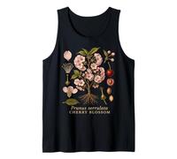 Cherry Blossom Botanical Anatomy Vintage Sakura Study Tank Top