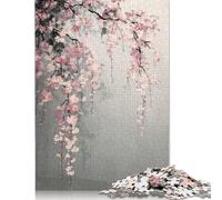 Cherry Blossom Branch Painting Puzzles for Adults 1000 Pieces Puzzles for Adults & Teenager Age 12 Years Up Christmas Eve Gifts 1000pcs (75x50cm)