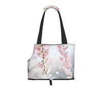 Cherry Blossom Branch Pet Carrier Bag-Foldable Travel Tote For Small Dogs Cats, Portable Soft Sided Pet Crate With Seatbelt For Cat Puppy