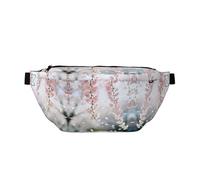 Cherry Blossom Branch Running Waist Pack-No-Bounce Phone Holder for Gym, Waterproof Crossbody Bum Bag with Adjustable Strap