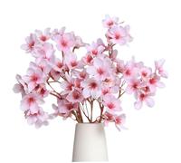 Cherry Blossom Branches Silk Faux Cherry Blossom Branches Bendable Artificial Flowers Home Spring Decorations for Living Room, Kitchen 2PCS 16.14inch