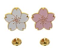 Cherry Blossom Brooch 2pcs Zinc Alloy Cartoon Decorative Pin