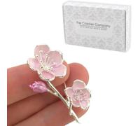 Cherry Blossom Brooch | 4.8cm Tall | Little Gift for Ladies | Cracker Filler