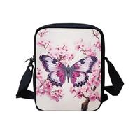 Cherry Blossom Butterfly Crossbody Bag for Women Mini Messenger Bag Cute Crossbody Shoulder Bag for Women Men Small Sling Bag Mini Cell Phone Purse Zipper Wallet