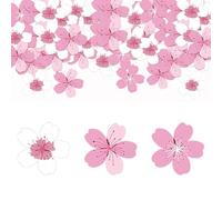Cherry Blossom Cake Topper,60 PCS/50 PCS Wafer Paper Flower Cupcake Toppers for Spring Engagement Birthday Anniversary Party Decorations