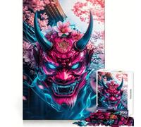 Cherry Blossom Demon Mask for Adults 1000 Piece Jigsaw Puzzle Cognitive Workout Restful Escape No Rough Edges Ideal Present (50x75cm)