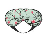 Cherry Blossom Double-Sided Silk Sleep Mask, Adjustable Light Blocking Eye Mask for Travel, Men & Women, Soft Comfortable Blindfold 20x10cm