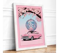 Cherry Blossom Dreaming Maximalist Framed Wall Art Print A3 (42×29.7cm) White, Wall Decor for Living Room, Bedroom, Office & Home, Ready to Hang, Art Gift