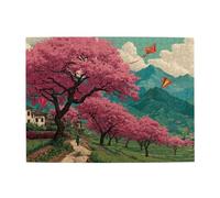 Cherry Blossom Dreams Horizontal Wooden Puzzle 500 Pcs Develop Hands-on Skills for Relax and Parent-Child Interaction