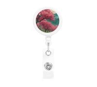 Cherry Blossom Dreams Retractable Badge Holder is Durable Sturdy Comes with A Lanyard for Office Hospital Staff Wearing