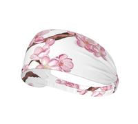Cherry Blossom Elastic Exercise Headband - Soft Sweat-Wicking Throw for Women