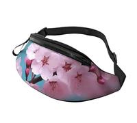 Cherry Blossom Fanny Pack for Men Women, Waterproof Sports Waist Bag Fashion Belt Bag Crossbody Bags Hip Bum Bag with Adjustable Strap Large Sling Bag Purse for Travel Hiking