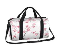 Cherry Blossom Flower Sports Duffel Bags Cherry Weekend Overnight Bag Casual Tote Holdall Travel Gym Luggage Duffel Bag for Kids Girls Boys Women Men