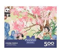 Cherry Blossom for Adults Fun 500 Pieces Cartoon Anime Thickened Wooden Jigsaw Puzzles Toy Intellectual Game Stress Relief Toy Decoration Education Game Relaxation and Intelligence 500pcs (52x38cm)