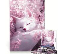 Cherry Blossom Fox- 1000 Piece Teenager Puzzles Clear Thinking Gentle Pastime Precise Edges Ideal Xmas Gift (38x26cm)