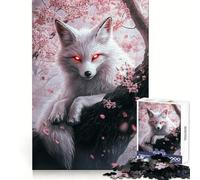 Cherry Blossom Fox - Jigsaw for Adults1000 Pieces Clear Thinking Casual Relaxation Precise Edges Thoughtful Gift (38x26cm)