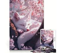 Cherry Blossom Fox Rest- for Adults 1000 Piece Jigsaw Puzzle Thought Skill Slow Leisure Accurate Edges Perfect Present (50x75cm)