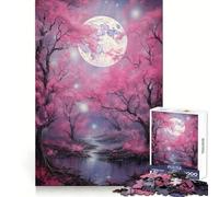 Cherry Blossom Full Moon Teenagers Puzzles 1000 Piece Jigsaws Mind Exercise Light Enjoyment Exact Cut Thoughtful Gift (38x52cm)