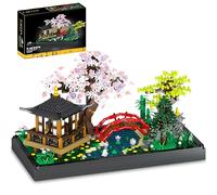 Cherry Blossom Garden Building Blocks Set, 2280Pcs Japanese Zen Model Toys | Gardens Architectural Pavilion Bridge Mini Building Set, Botanical Sakura Collection Building Set for Adults & Teens