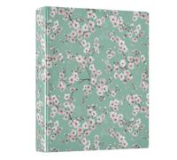 Cherry Blossom Green Background Pattern 3 Ring Binder 1.5 Inch Round Ring Binder View Binder Holds 200 Documents for Home School Office Use