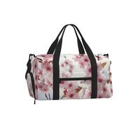 Cherry Blossom Gym Duffle Bag with Shoe Compartment Travel Weekender Overnight Bag Waterproof Sports Gym Bag with Shoulder Strap
