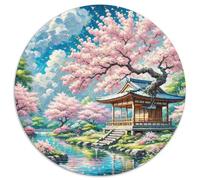 Cherry Blossom Intriguing 1000-Piece Puzzle with in Round Shape, Stimulates Imagination, For Teenagers And Above 1000pcs (67.5x67.5cm)