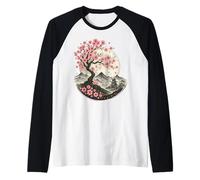 Cherry Blossom Japanese Sakura Mount Fuji Japan Culture Raglan Baseball Tee