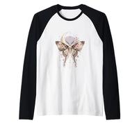 Cherry Blossom Japanese Sakura Surreal Butterfly Moon Raglan Baseball Tee