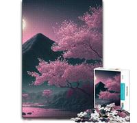 Cherry Blossom Japanese Wooden Jigsaw Puzzle, Adults, 1000 Pieces | Section-by-section building: a simple way to organise the image on weekends.
