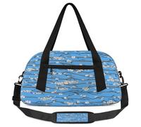 Cherry Blossom Kids Overnight Duffle Bags for Girls Boys, Blue Lightweight Sports Gym Bag for Kids，Small Overnight Weekender Carry on Travel Bags Dance Bag, Cherry Blossom, 18.5L x 7.8W x 9.4H