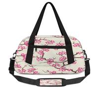 Cherry Blossom Kids Overnight Duffle Bags for Girls Boys, Pink Flower Lightweight Sports Gym Bag for Kids，Small Overnight Weekender Carry on Travel Bags Dance Bag, Cherry Blossom, 18.5L x 7.8W x 9.4H