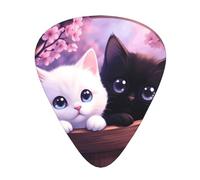 Cherry Blossom Kittens Guitar Picks Gift Set - 12 Smooth Durable Plectrums For Acoustic, Electric & Bass Guitar, Perfect Present For Guitar Lovers & Musicians