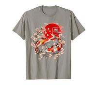 Cherry Blossom Koi Carp Fish Japanese Sakura Graphic Art T-Shirt