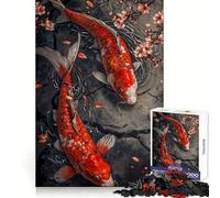 Cherry Blossom Koi Fish for Adults 1000 Piece Jigsaw Puzzle Cognitive Workout Restful Escape No Rough Edges Ideal Present (38x26cm)