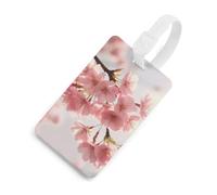 Cherry Blossom Luggage Tags with ID Card, Durable Travel Bag Tags, Waterproof Name Tag for Suitcases, Backpacks & Travel Cases White-Style