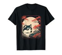 Cherry Blossom Moon Dog Breed Pet - Siberian Husky Japan T-Shirt