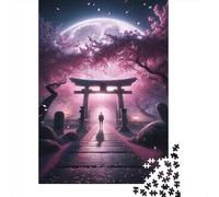 Cherry Blossom Moon Gate 1000 Piece Jigsaw Puzzle for Adults, 52x38cm/1000pcs, Screen-Free Leisure, Weekend Downtime And Year-Round Leisure
