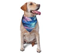 Cherry Blossom Moon Printed Graphic Pet Triangle Scarf For Dogs & Cats, Adjustable Cute Pet Bandana For & Photo Shoots