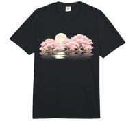 Cherry Blossom Moon Reflection Nature Spring Landscape Comfort Colors Adult Heavyweight T-Shirt