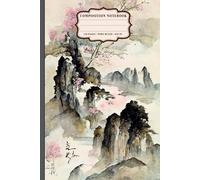 Cherry Blossom Mountain Notebook, Wide Ruled Journal Notebooks for Journaling Writing Work Office College, Japanese Art Aesthetic Gift for Students, Teachers & Women
