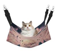 Cherry Blossom Mountain With Moon Scenery Printed Pet Hammock - Sleeping Hammock For Cats, Rabbits, Ferrets, Puppies, Small Animals