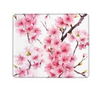 Cherry Blossom Mouse Pad with Stitched Edge, Personalized Premium-Textured Computer Mouse Mat with Non-Slip Rubber Base, Waterproof Gaming Mousepad for Laptop, Office Home 7 x 8.6 in