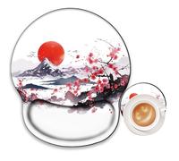 Cherry Blossom Mouse Pad with Wrist Support Ergonomic Mousepad Wrist Rest Gel Mouse Mat Gaming Cushion Mouse Pads for Computer Office Work Women Men Kids