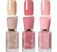 Cherry Blossom Nail Polish Set - 3PCS Nude Pink Varnish Kit for DIY Nail Art, Quick Dry Formula, Long Lasting Home Manicure